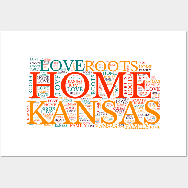 Kansas State Home, Love, Roots and Family Map Wall Art by maro_00